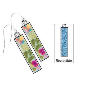 Jilzarah Tahiti Silver Reversible Bar Earrings